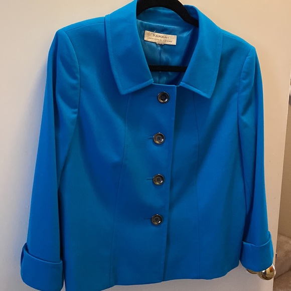 Tahari ASL Women’s Petite Folded Three-Fourths Sleeves Jacket/ Blazer - Picture 2 of 5